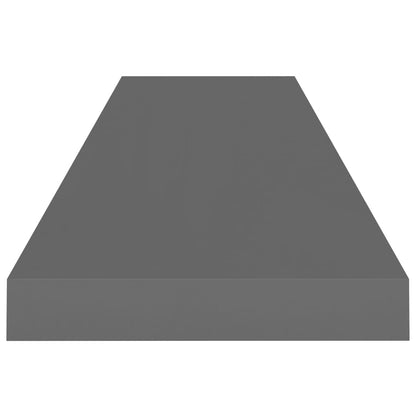 Scaffali A Parete 4 Pz 90X23,5X3,8 Cm In Mdf Grigio Lucido