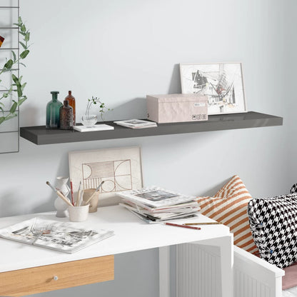 Scaffali A Parete 4 Pz 90X23,5X3,8 Cm In Mdf Grigio Lucido
