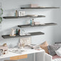 Scaffali A Parete 4 Pz 90X23,5X3,8 Cm In Mdf Grigio Lucido