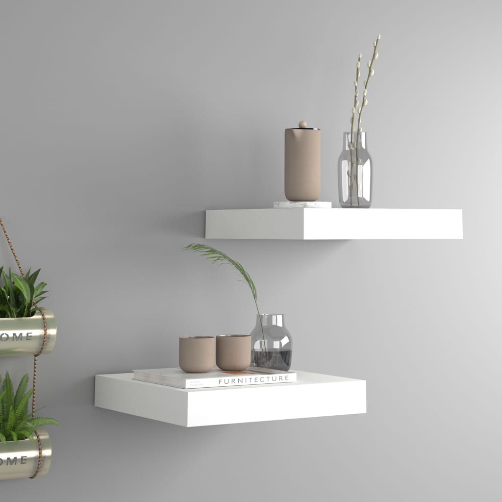 Scaffali A Parete 4 Pz Bianchi 120X23,5X3,8 Cm In Mdf Bianco