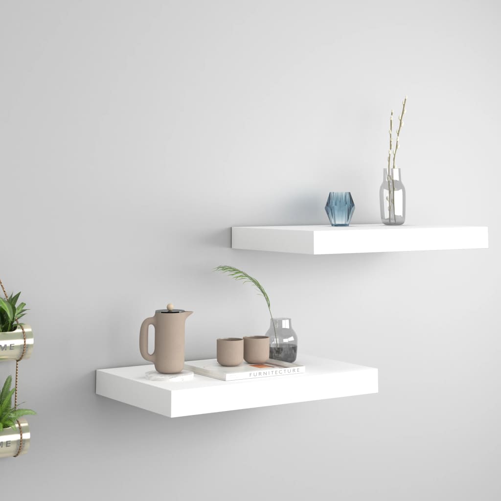 Scaffali A Parete 4 Pz Bianchi 120X23,5X3,8 Cm In Mdf Bianco
