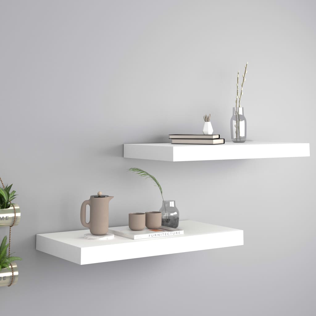 Scaffali A Parete 4 Pz Bianchi 120X23,5X3,8 Cm In Mdf Bianco