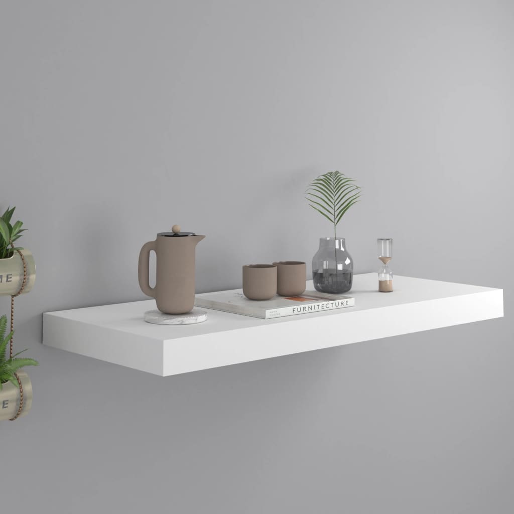 Scaffali A Parete 4 Pz Bianchi 120X23,5X3,8 Cm In Mdf Bianco
