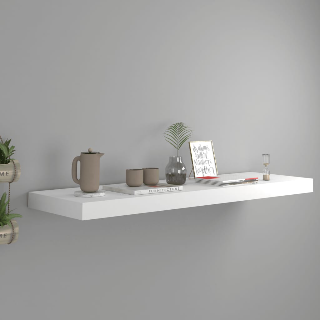 Scaffali A Parete 4 Pz Bianchi 120X23,5X3,8 Cm In Mdf Bianco