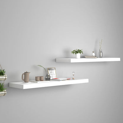 Scaffali A Parete 4 Pz Bianchi 120X23,5X3,8 Cm In Mdf Bianco