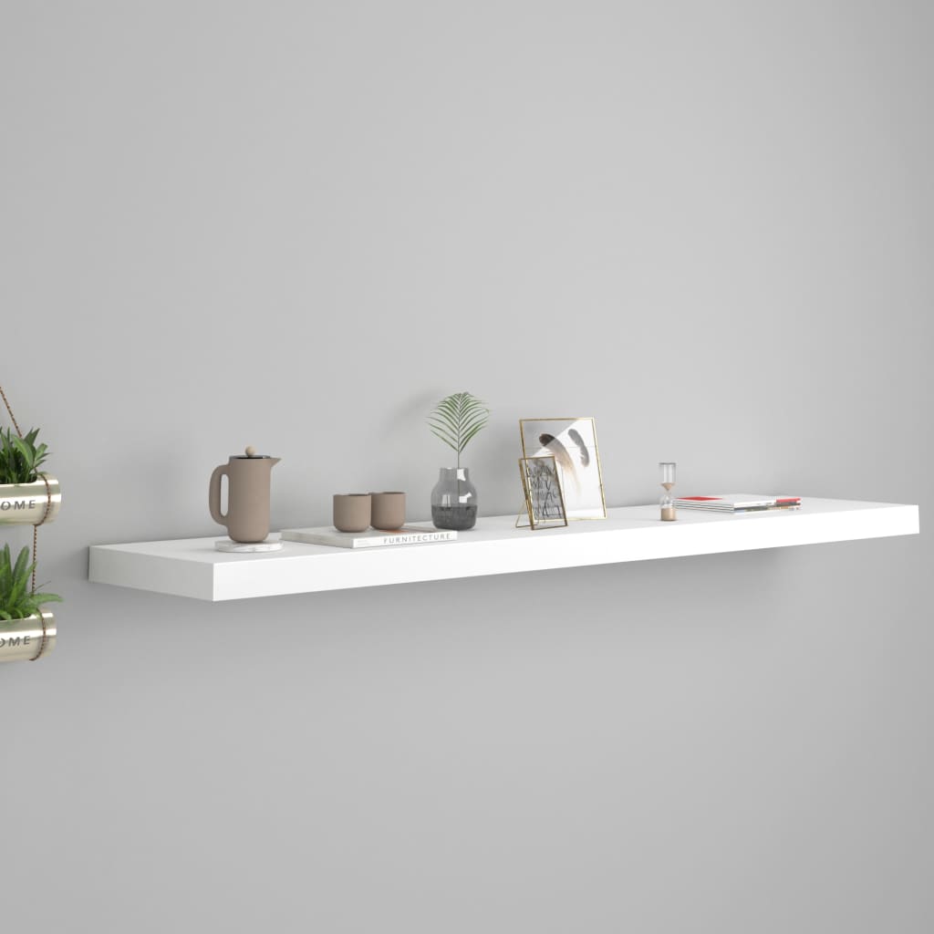 Scaffali A Parete 4 Pz Bianchi 120X23,5X3,8 Cm In Mdf Bianco