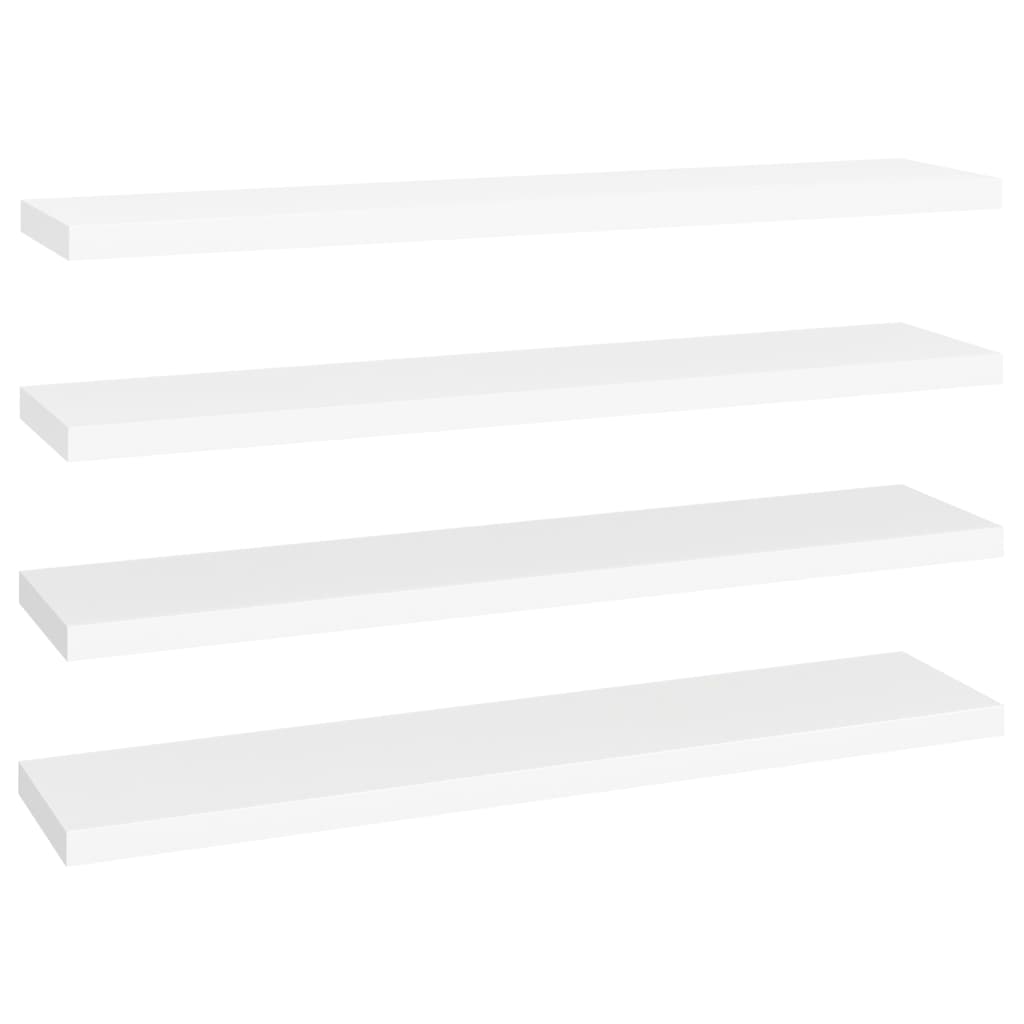 Scaffali A Parete 4 Pz Bianchi 120X23,5X3,8 Cm In Mdf Bianco
