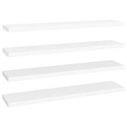 Scaffali A Parete 4 Pz Bianchi 120X23,5X3,8 Cm In Mdf Bianco