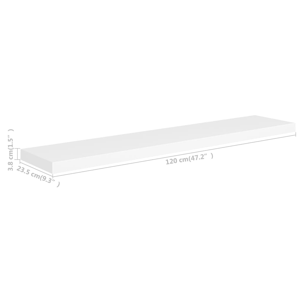 Scaffali A Parete 4 Pz Bianchi 120X23,5X3,8 Cm In Mdf Bianco
