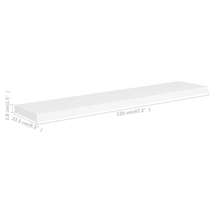 Scaffali A Parete 4 Pz Bianchi 120X23,5X3,8 Cm In Mdf Bianco