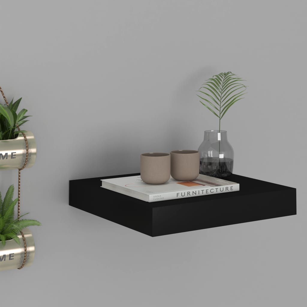 Scaffali A Parete 4 Pz Neri 120X23,5X3,8 Cm In Mdf Nero
