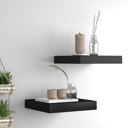 Scaffali A Parete 4 Pz Neri 120X23,5X3,8 Cm In Mdf Nero