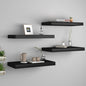Scaffali A Parete 4 Pz Neri 120X23,5X3,8 Cm In Mdf Nero