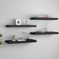 Scaffali A Parete 4 Pz Neri 120X23,5X3,8 Cm In Mdf Nero