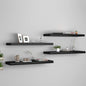 Scaffali A Parete 4 Pz Neri 120X23,5X3,8 Cm In Mdf Nero
