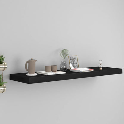 Scaffali A Parete 4 Pz Neri 120X23,5X3,8 Cm In Mdf Nero