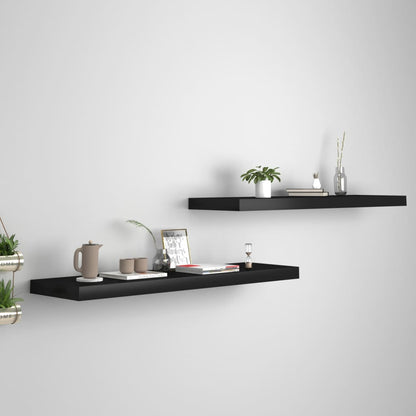 Scaffali A Parete 4 Pz Neri 120X23,5X3,8 Cm In Mdf Nero