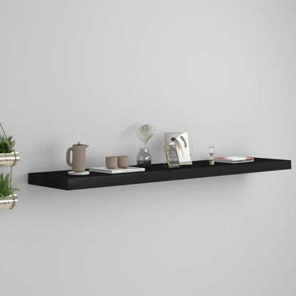 Scaffali A Parete 4 Pz Neri 120X23,5X3,8 Cm In Mdf Nero