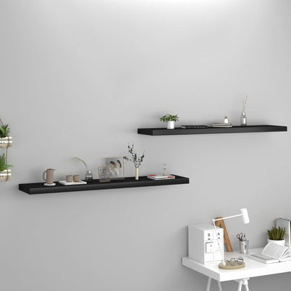 Scaffali A Parete 4 Pz Neri 120X23,5X3,8 Cm In Mdf Nero