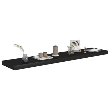 Scaffali A Parete 4 Pz Neri 120X23,5X3,8 Cm In Mdf Nero
