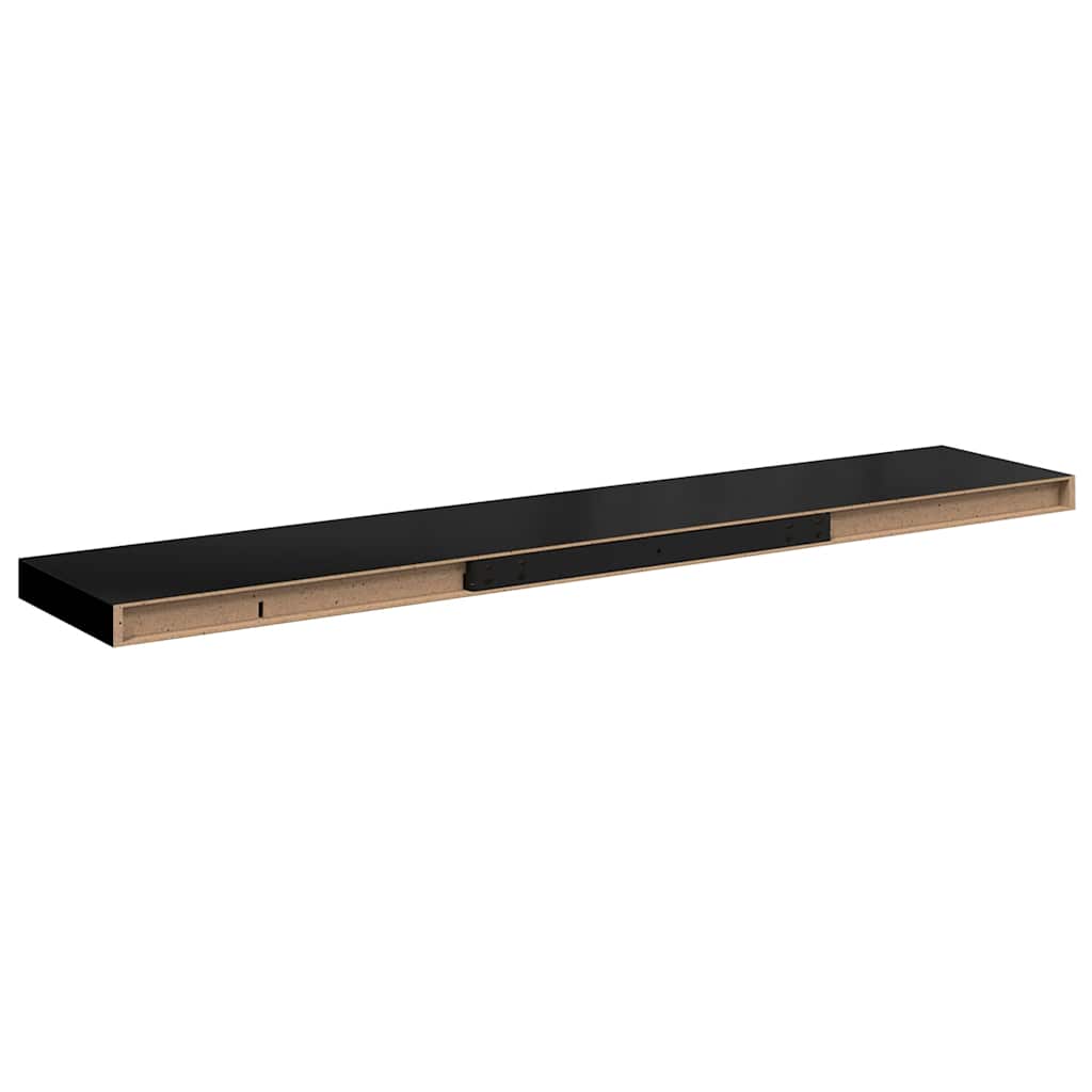 Scaffali A Parete 4 Pz Neri 120X23,5X3,8 Cm In Mdf Nero