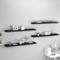 Scaffali A Parete 4 Pz Neri 120X23,5X3,8 Cm In Mdf Nero