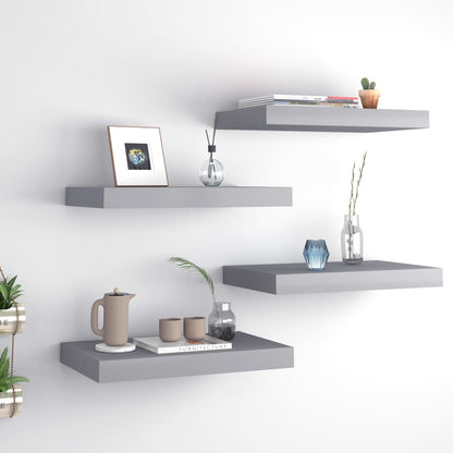 Scaffali A Parete 2 Pz Grigi 90X23,5X3,8 Cm In Mdf Grigio