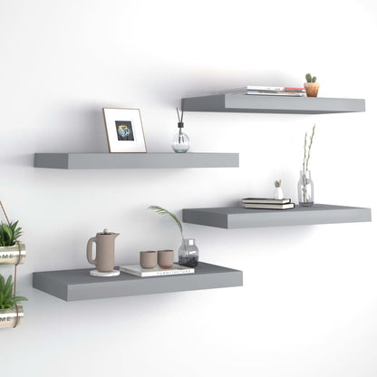 Scaffali A Parete 2 Pz Grigi 90X23,5X3,8 Cm In Mdf Grigio