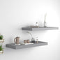 Scaffali A Parete 2 Pz Grigi 90X23,5X3,8 Cm In Mdf Grigio