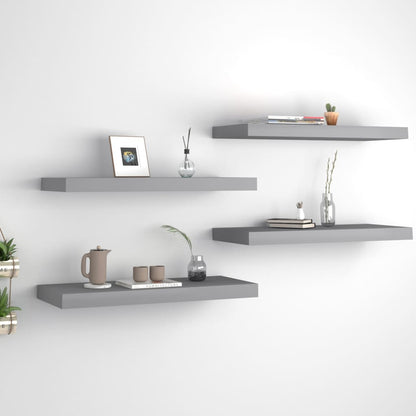 Scaffali A Parete 2 Pz Grigi 90X23,5X3,8 Cm In Mdf Grigio