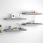 Scaffali A Parete 2 Pz Grigi 90X23,5X3,8 Cm In Mdf Grigio