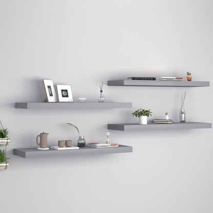 Scaffali A Parete 2 Pz Grigi 90X23,5X3,8 Cm In Mdf Grigio