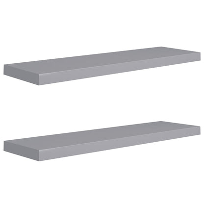 Scaffali A Parete 2 Pz Grigi 90X23,5X3,8 Cm In Mdf Grigio