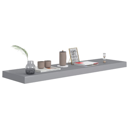 Scaffali A Parete 2 Pz Grigi 90X23,5X3,8 Cm In Mdf Grigio