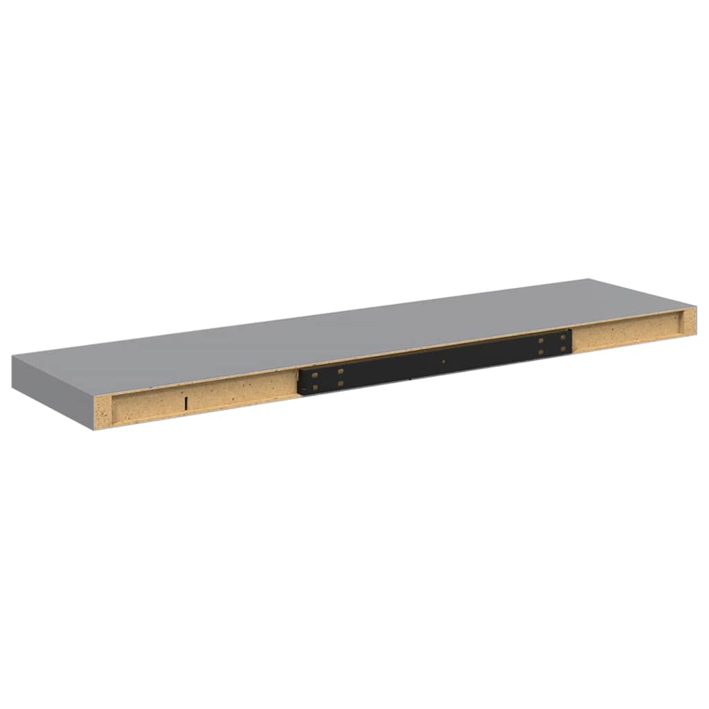 Scaffali A Parete 2 Pz Grigi 90X23,5X3,8 Cm In Mdf Grigio