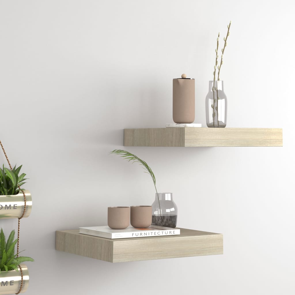 Scaffali A Parete 4 Pz 60X23,5X3,8 Cm In Mdf Rovere