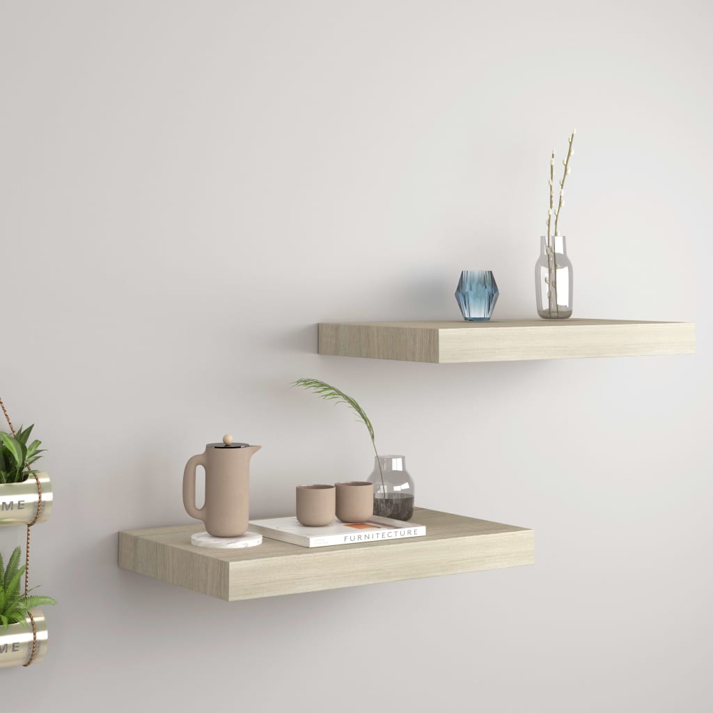 Scaffali A Parete 4 Pz 60X23,5X3,8 Cm In Mdf Rovere