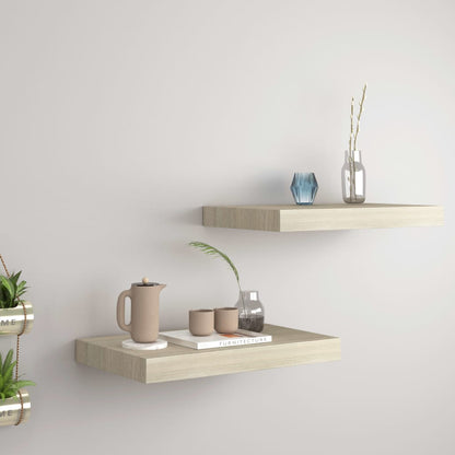 Scaffali A Parete 4 Pz 60X23,5X3,8 Cm In Mdf Rovere