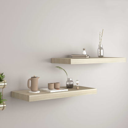 Scaffali A Parete 4 Pz 60X23,5X3,8 Cm In Mdf Rovere