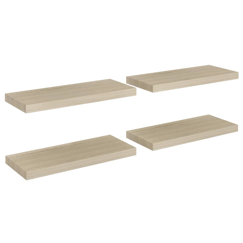 Scaffali A Parete 4 Pz 60X23,5X3,8 Cm In Mdf Rovere