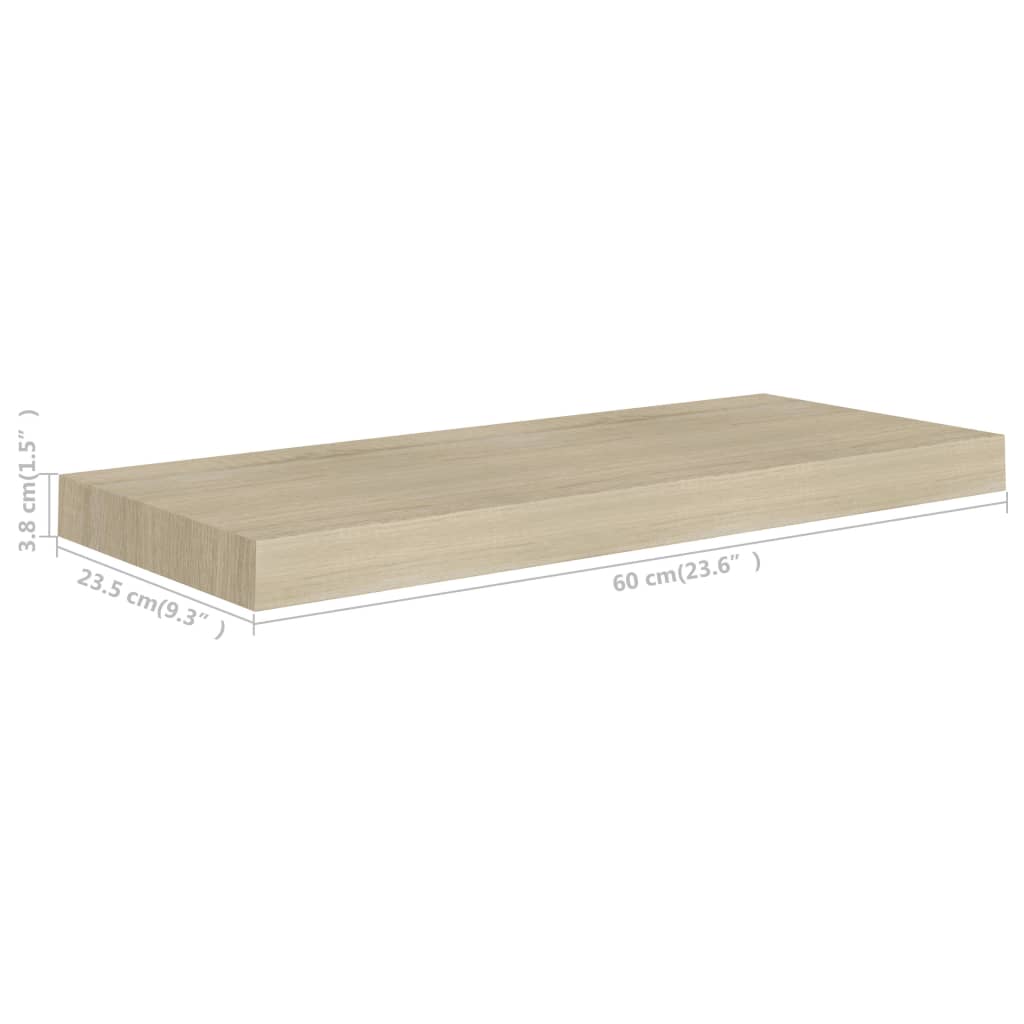 Scaffali A Parete 4 Pz 60X23,5X3,8 Cm In Mdf Rovere