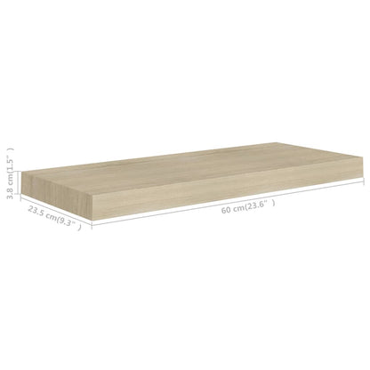 Scaffali A Parete 4 Pz 60X23,5X3,8 Cm In Mdf Rovere