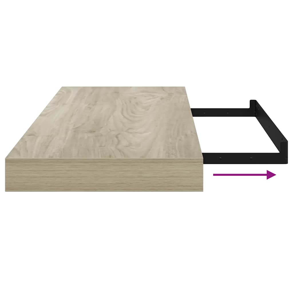 Scaffali A Parete 4 Pz 60X23,5X3,8 Cm In Mdf Rovere
