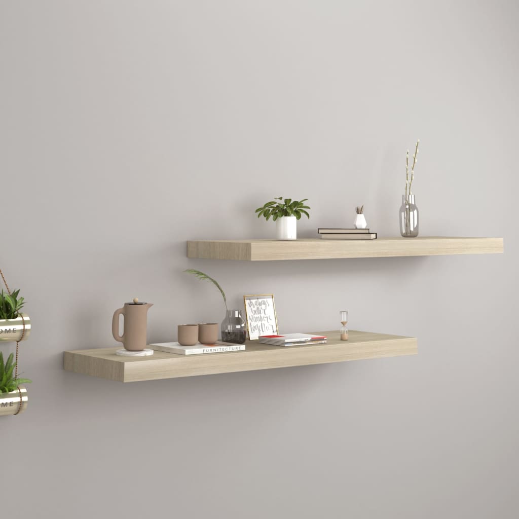 Scaffali A Parete 4 Pz 60X23,5X3,8 Cm In Mdf Rovere