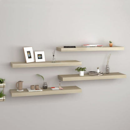 Scaffali A Parete 4 Pz 60X23,5X3,8 Cm In Mdf Rovere