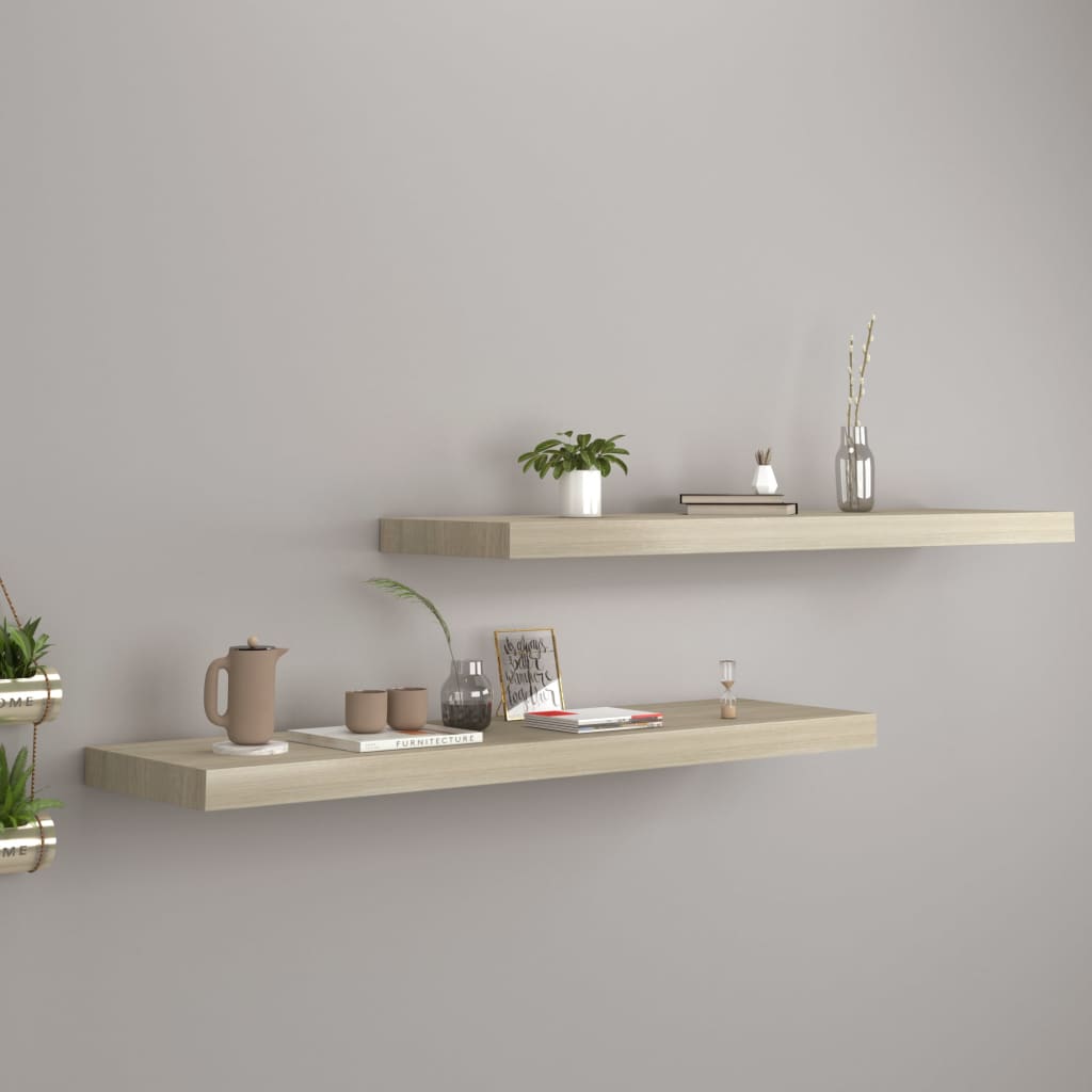 Scaffali A Parete 4 Pz 60X23,5X3,8 Cm In Mdf Rovere