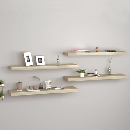 Scaffali A Parete 4 Pz 60X23,5X3,8 Cm In Mdf Rovere