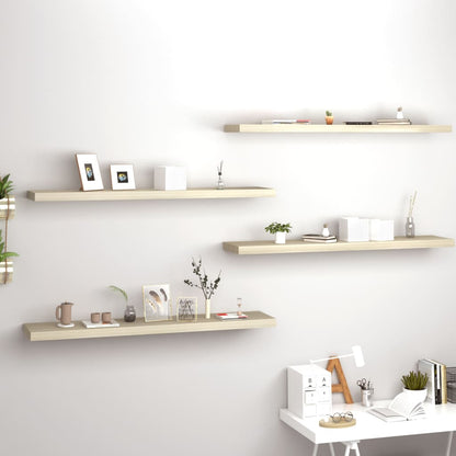 Scaffali A Parete 4 Pz 60X23,5X3,8 Cm In Mdf Rovere