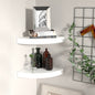 Mensole Angolari Sospese 4 Pz 25X25X3,8 Cm Mdf Bianco Lucido