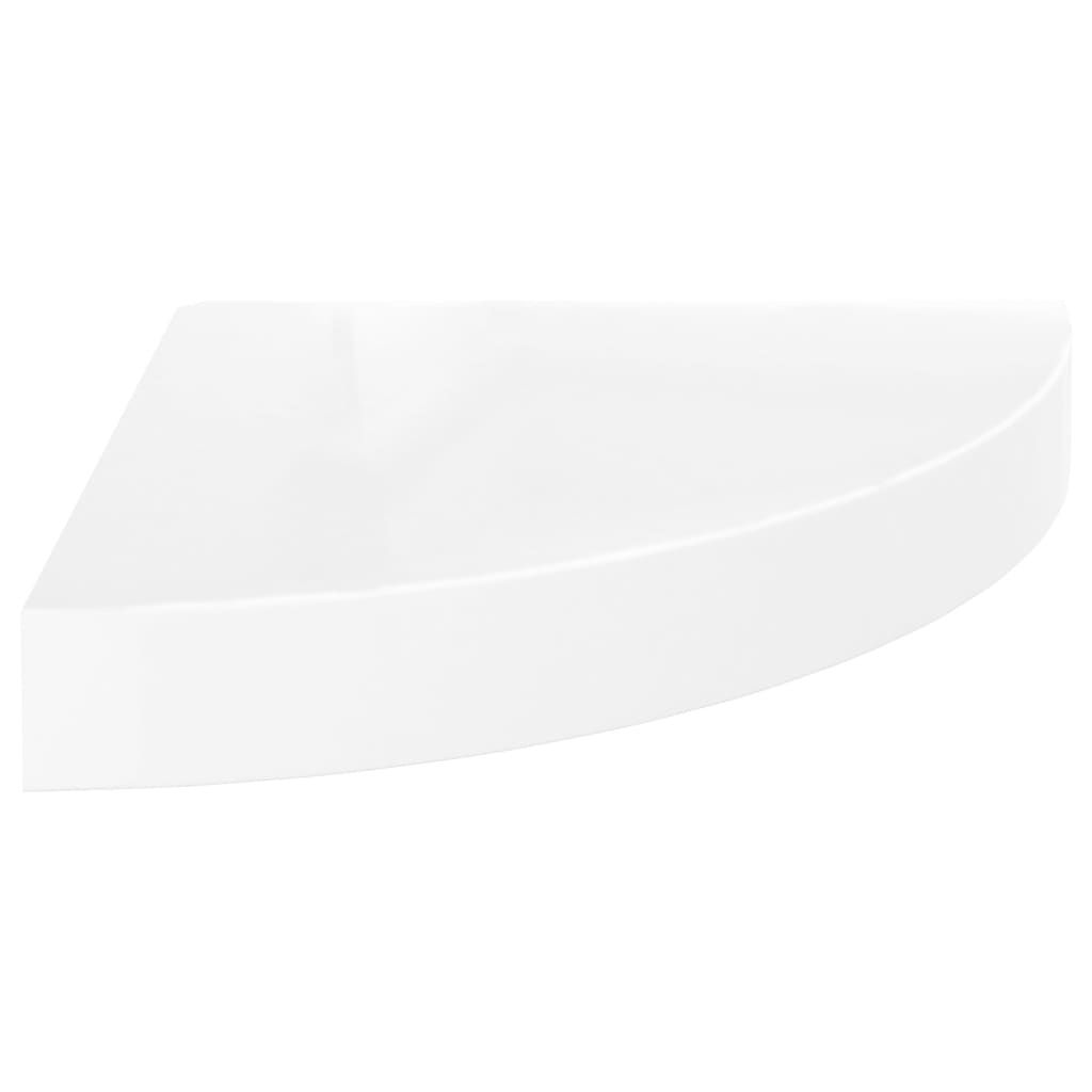 Mensole Angolari Sospese 4 Pz 25X25X3,8 Cm Mdf Bianco Lucido